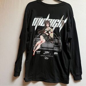 Animebae Midnight Racing Long Sleeve Graphic Tee Sz L